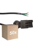 Mehrfachpackung 50x Noxion GST - Kompatibel Versorgungskabel Schwarz - Männlich + Offene Enden - 3m - 3 pole 0,75mm2